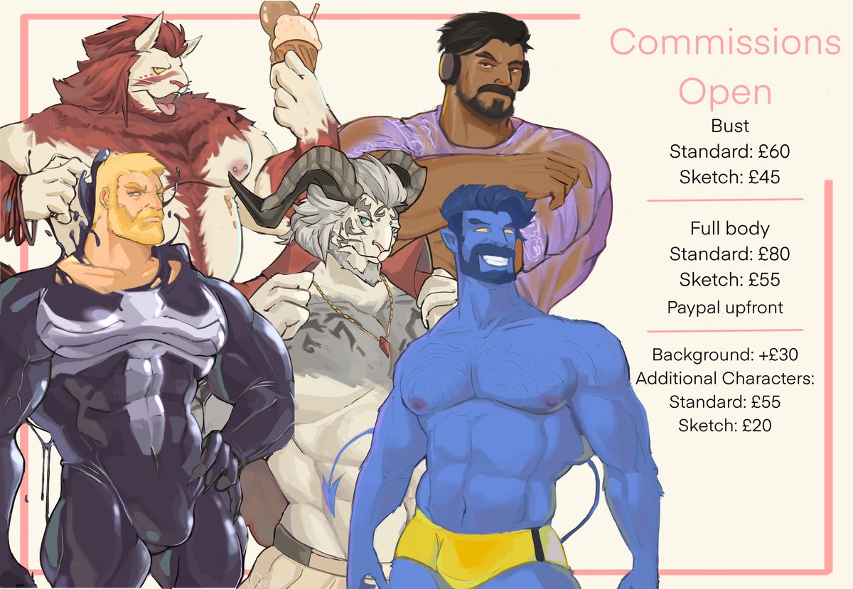 💛 My comms are open! 💛 5-6 Slots are up for grabs! 💛 Below are my prices, drop me a DM if you’re interested.