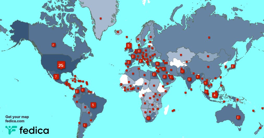 I have 309 new followers from Mexico 🇲🇽, Iran 🇮🇷, China 🇨🇳, and more last week. See fedica.com/!terry_847