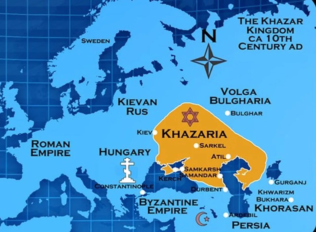 🧵 Defending the Khazar Thesis of the Origin of Modern Jewry: Johnson, M. R. The Khazar Khanate was one of the most violent, unpredictable and wealthy of the early medieval empires. They filled the power vacuum left by the death of Attila the Hun. It is rarely mentioned in