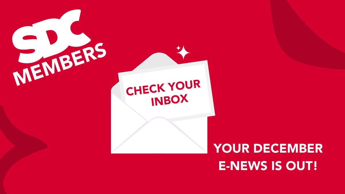 #SDCMembers, be sure to check your inboxes for the Dec E-News to get info about:

📌 2023 Annual Membership Meeting, including: SDC’s Core Responsibilities to Its Members, Executive Board Election Results, &amp; Staff Promotions
📌 Changes to Associate Member Dues
📌 SDC Store + more