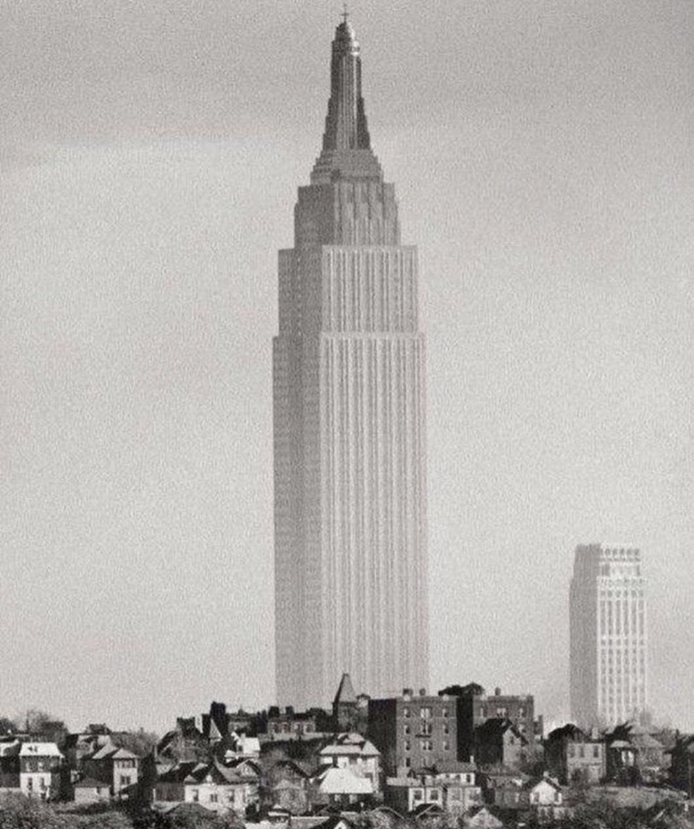 The Empire State Building from New Jersey after it was first completed in the 1930s