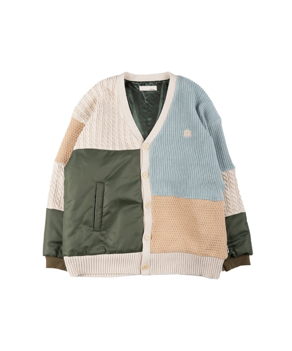佐久間大介さんラビット着用　パッチワーク Vネック カーディガン 佐久間大介さんラビット着用 パッチワーク Vネック カーディガン
