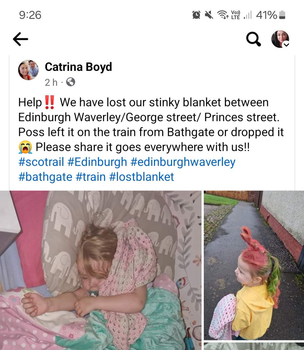 Missing blanket - please keep a look out and let me know if seen. 
#scotrail #Edinburgh #waverley #georgestreet #princesstreet #missingblanket #lostblanket