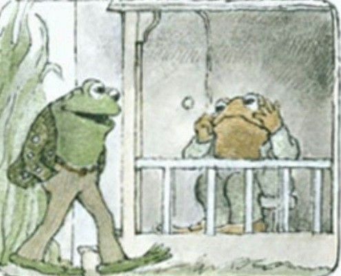 “You are looking sad,” said Frog. “Yes, this is my sad time of day,” said Toad.