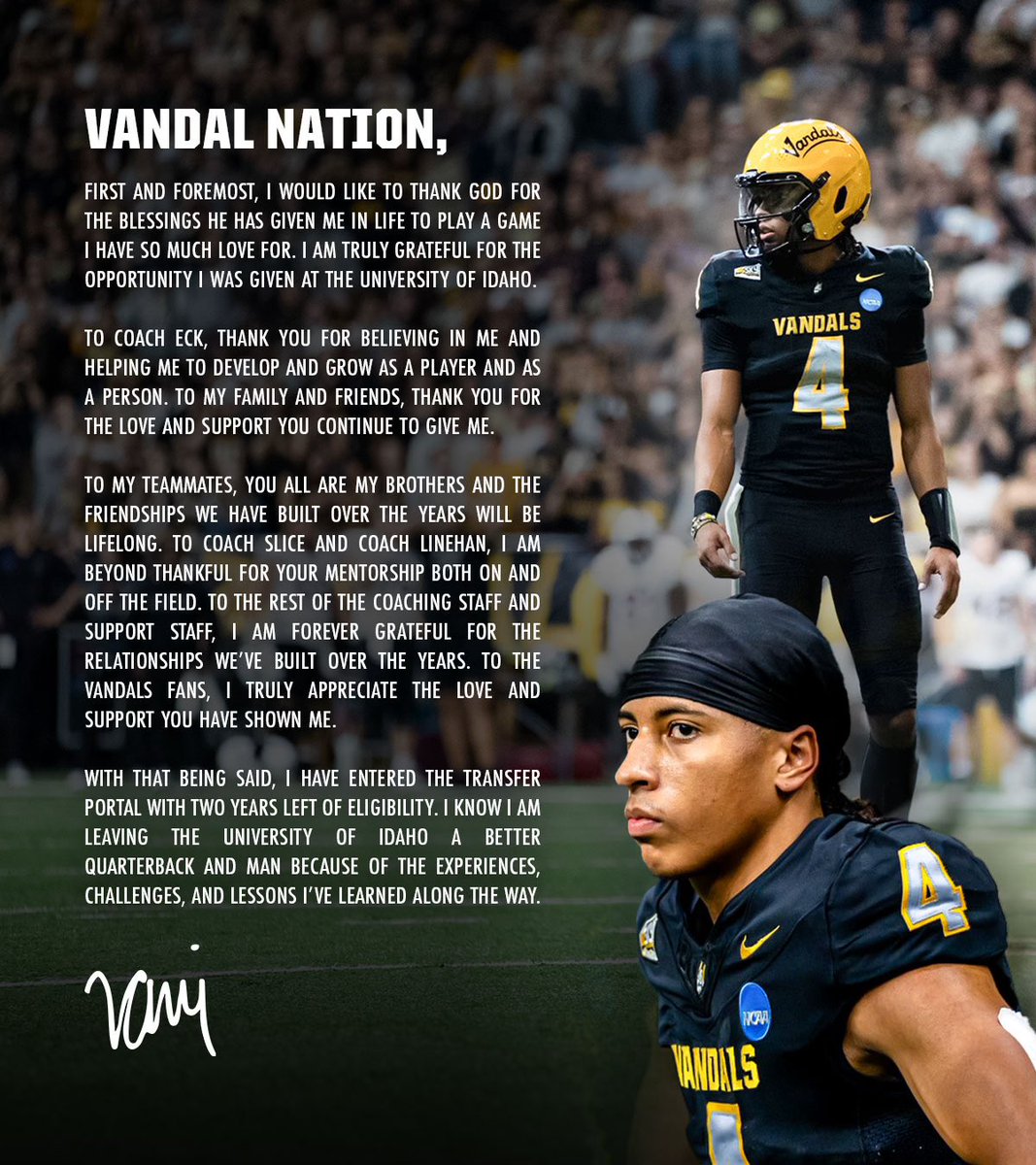 Thank you Vandal Nation, V’z up forever!!🖤
