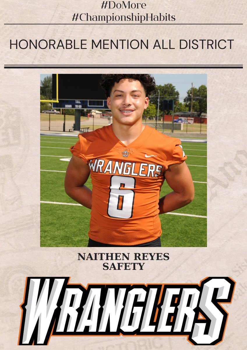 WestMesquite_FB (@westmesquite_fb) on Twitter photo 2023 7-5A All District Awards
Congratulations to our Honorable Mention All District player SS: <a href="/ReyesNaithen/">Naithen Reyes</a>
#DoMore
#ChampionshipHabits 2023 7-5A All District Awards
Congratulations to our Honorable Mention All District player SS: <a href="/ReyesNaithen/">Naithen Reyes</a>
#DoMore
#ChampionshipHabits