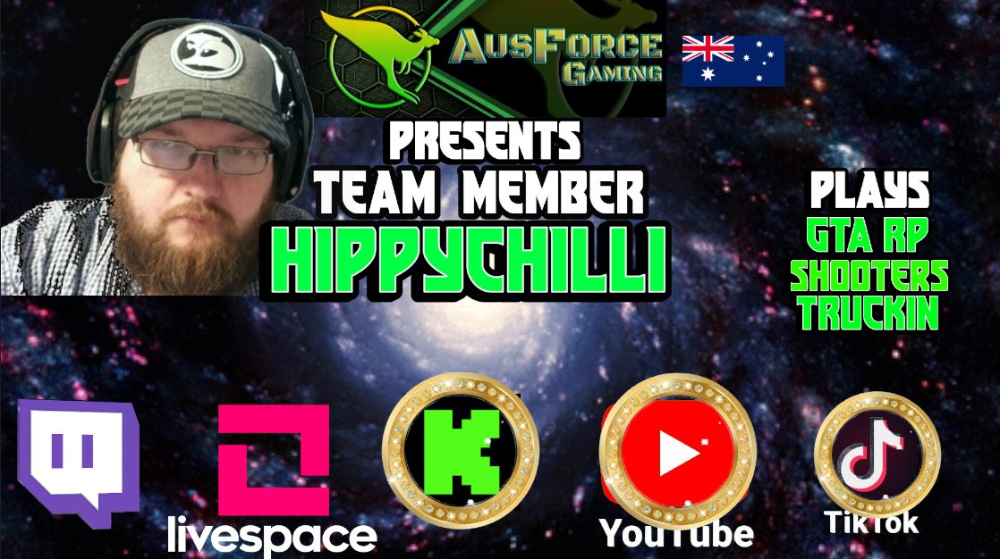 Welcome <a href="/hippychilli/">💻hippychilli ™🎮</a> 
To the AusForce Gaming Team!
Typical Aussie Nut on the Net! 
Variety Streamer who's not afraid to say how it is! 
You can find him on Kick, YouTube &amp; Tik Tok! 
kick.com/hippychilli