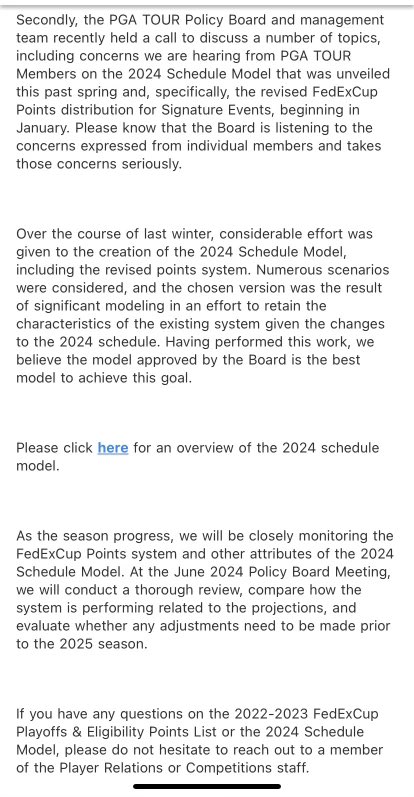 PGA Tour changes in 2025