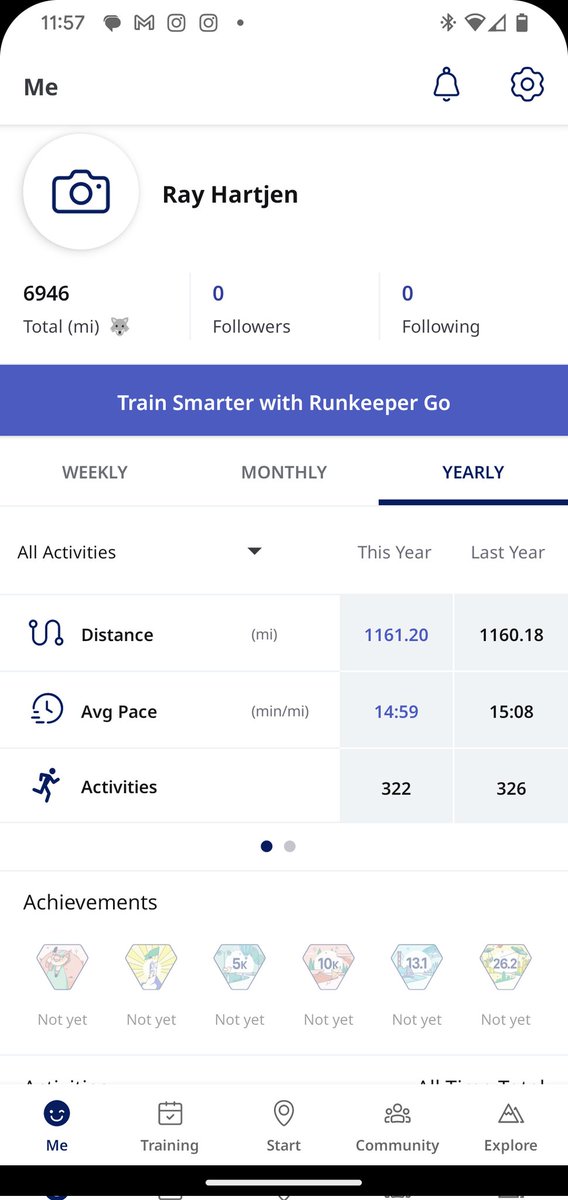 I dusted the #1000MileChallenge a while ago. But, today, I broke my existing record for miles walked in a year. More days to come!

#myeloma #punchtodayintheface 
#myelomawarrior