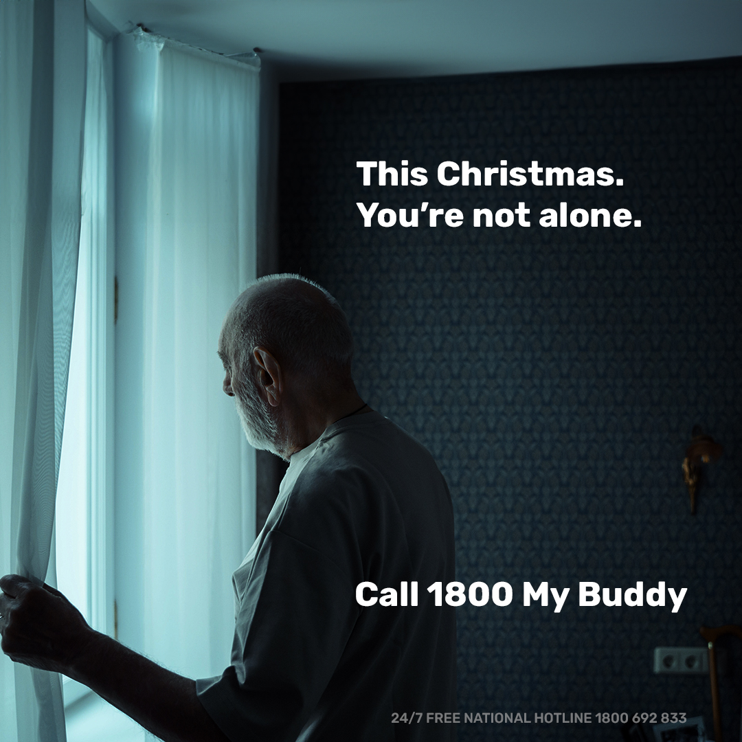 You're not alone this Christmas. If you need someone to talk to, give us a call on 1800 My Buddy (1800 692 833). #Mentalhealth #MensMentalHealth #LetsChat #TalkingisImportant #1800MyBuddy