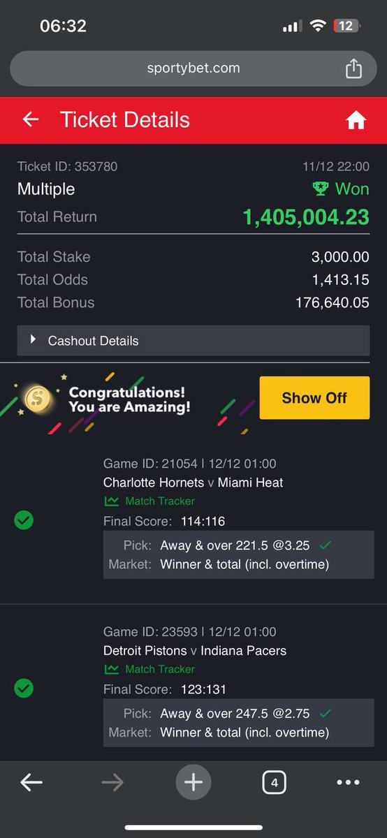 Boochi_dgreat's tweet image. Settled ✅

Drop those won ticket guys