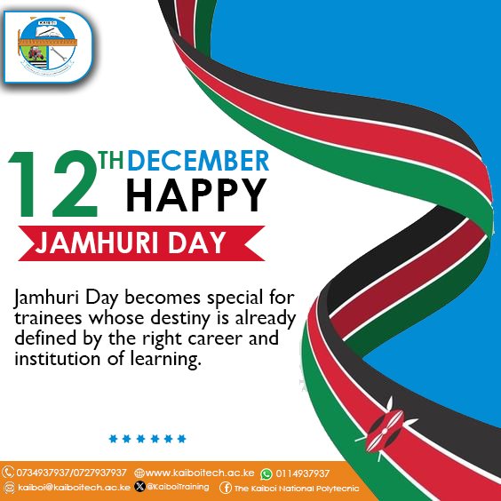 Happy Jamhuri Day from us. 
#kaiboipoly #AdmissionsOpen