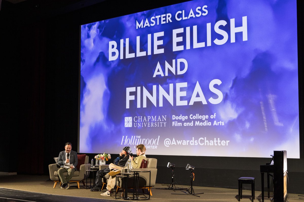 Thank you, #BillieEilish and #Finneas, for leaving an indelible mark on our #ChapmanU community with the last Master Class of the semester! It was incredible learning about the inspiration for “What Was I Made For?” for the #Barbie movie. 💫