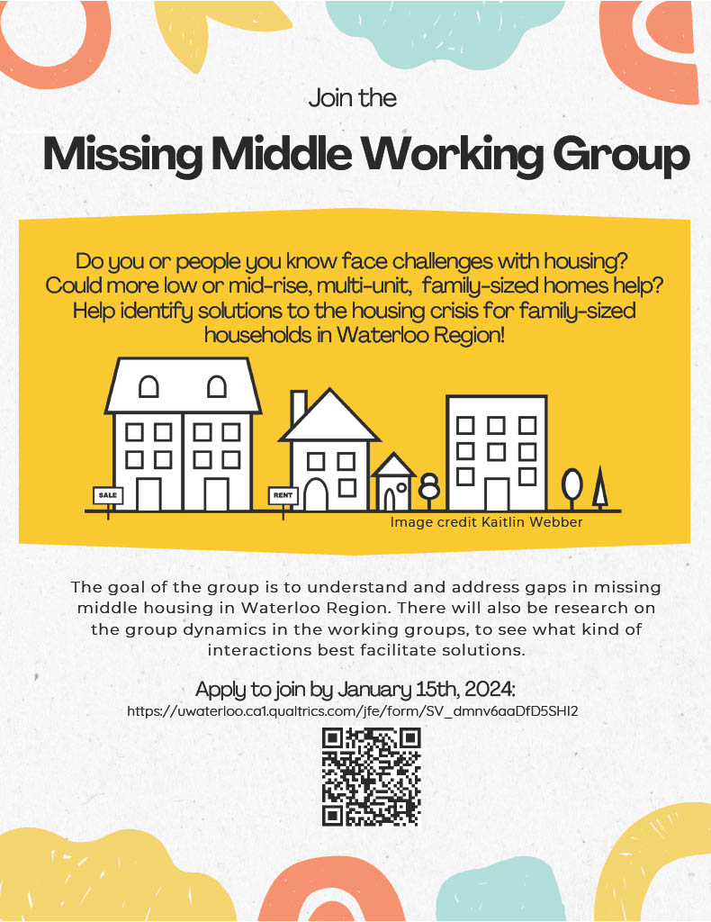 Sharing on behalf of student at UOW: 
Do you or people you know face challenges with housing? Could more low or mid-rise, multi-unit, family-sized homes help?
Help identify solutions to the housing crisis for family-sized households in Waterloo Region! 
uwaterloo.ca1.qualtrics.com/jfe/form/SV_dm…