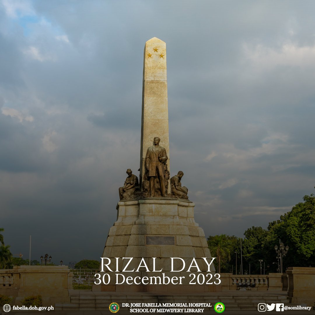 somlibrary's tweet image. The Dr. Jose Fabella Memorial Hospital - School of Midwifery Library joins the nation as it commemorates Rizal Day today, 30 December 2023.

#SOMLibrary
