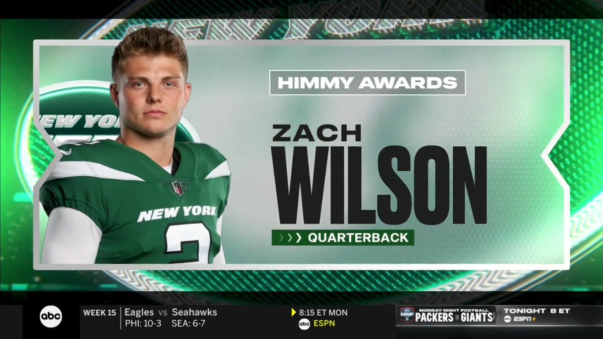 nyjets's tweet image. #JetsTwitter we did it...

Your Week 14 HIMMY Winner, @ZachWilson!