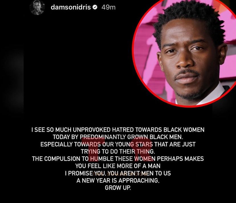 #damsonidris loves n appreciates/#BlackWomen as he should .
Unlike  #tariqnasheed  #fba who don’t like Black women
