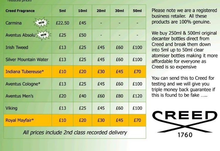 LabelsLess's tweet image. Hi everyone I am a registered business retailer who started selling mostly creed & some designer clothing on here in 2020. I only sell 100% authentic goods. I buy creed 1000ml & 500ml bottles direct from creed. I have 100s of returning customers. Customer reviews to this be great