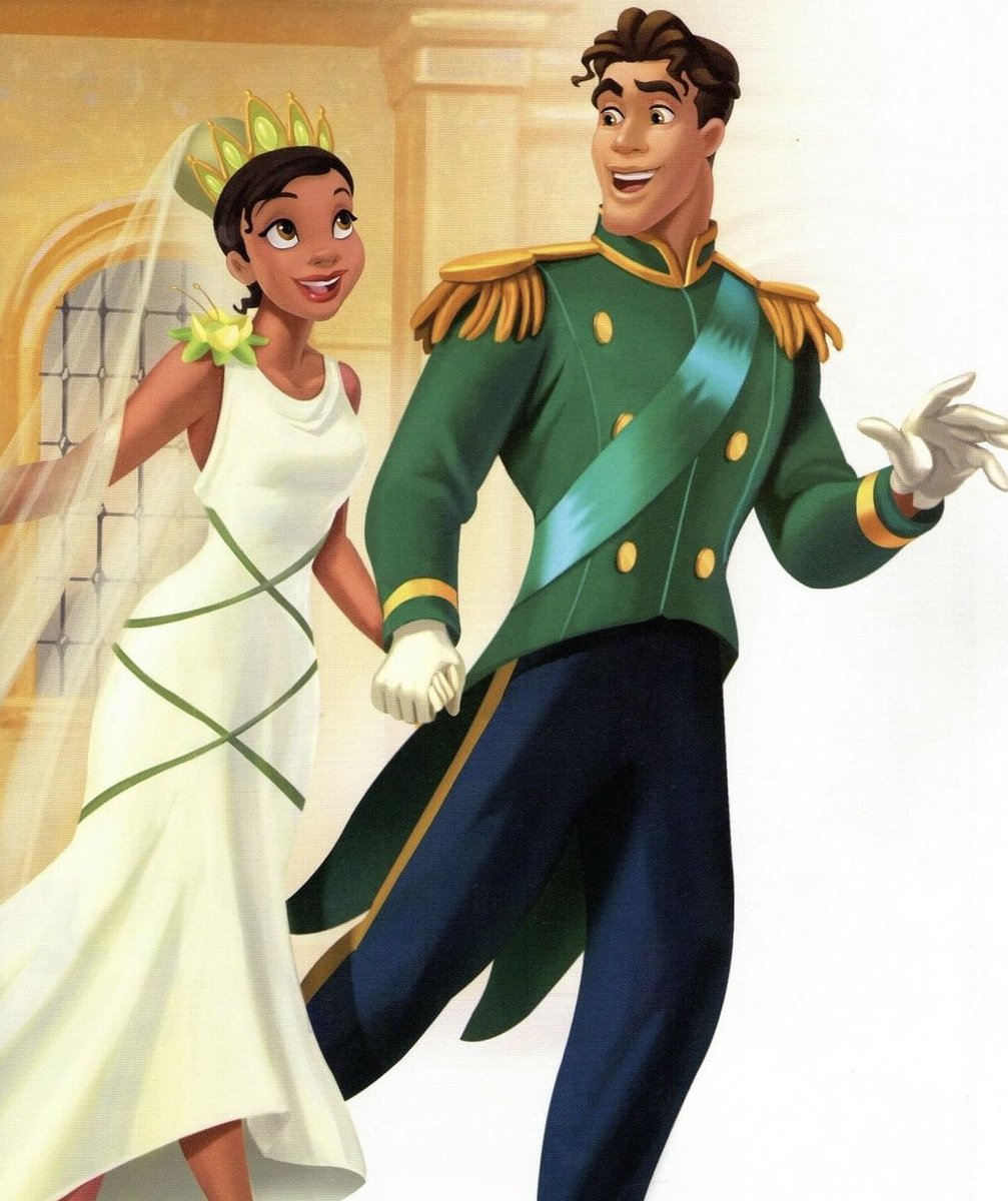 Princess Tiana and Prince Naveen are the most beautiful Disney couple. Happy 14th anniversary to an incredible film #ThePrincessAndTheFrog 💚👸🏽🐸