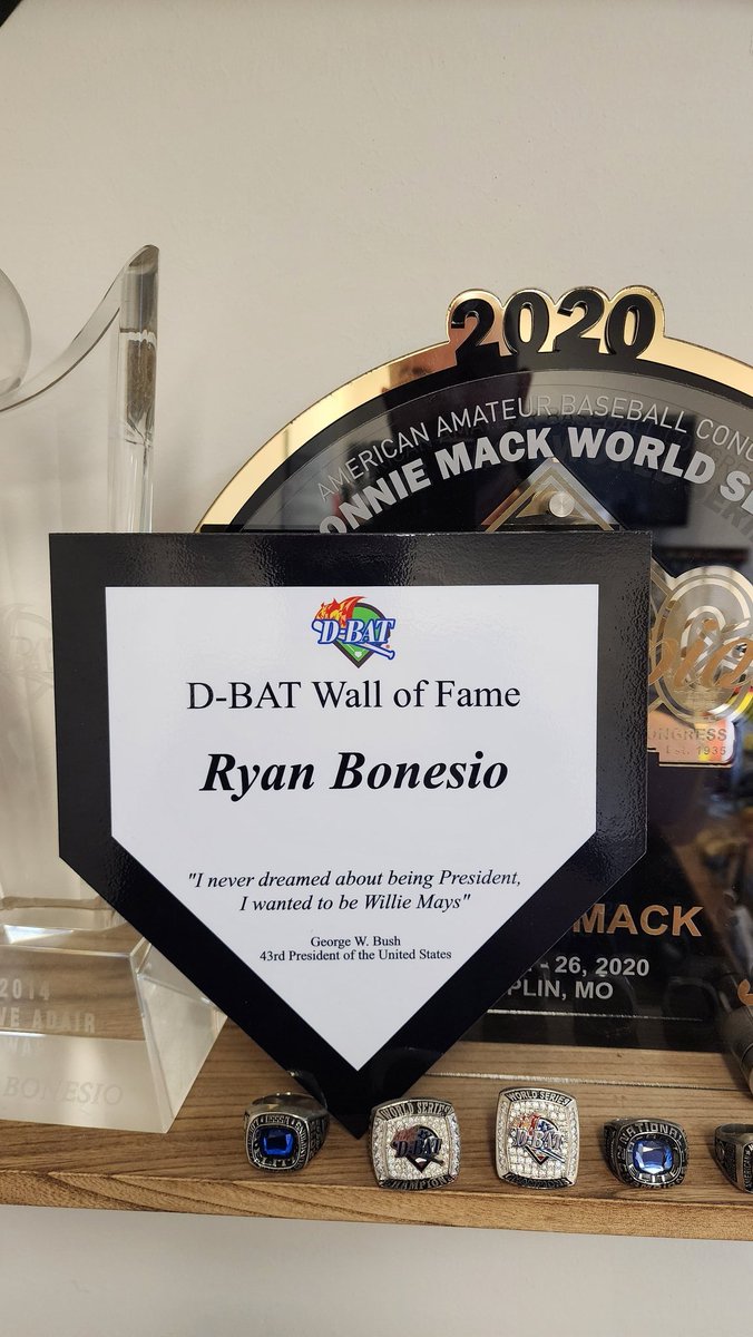 Ryan Bonesio (@rlbonesio) on Twitter photo Thank you, <a href="/DBATSPORTS/">D-BAT Sports</a>, for the honor of being selected into the Wall of Fame.
I have spent the majority of my life with D-BAT as a part of my family, and I wouldn't have it any other way.
Cheers to many more years and the continued impact of kids in our community! Thank you, <a href="/DBATSPORTS/">D-BAT Sports</a>, for the honor of being selected into the Wall of Fame.
I have spent the majority of my life with D-BAT as a part of my family, and I wouldn't have it any other way.
Cheers to many more years and the continued impact of kids in our community!