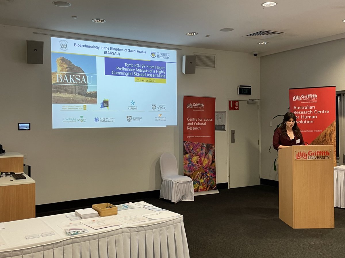 Lauren Swift (UWA) is presenting an interesting update on the ongoing 'Bioarchaeology in the Kingdom of Saudi Arabia' project! #ASHB2023 @BAKSAU_UWA