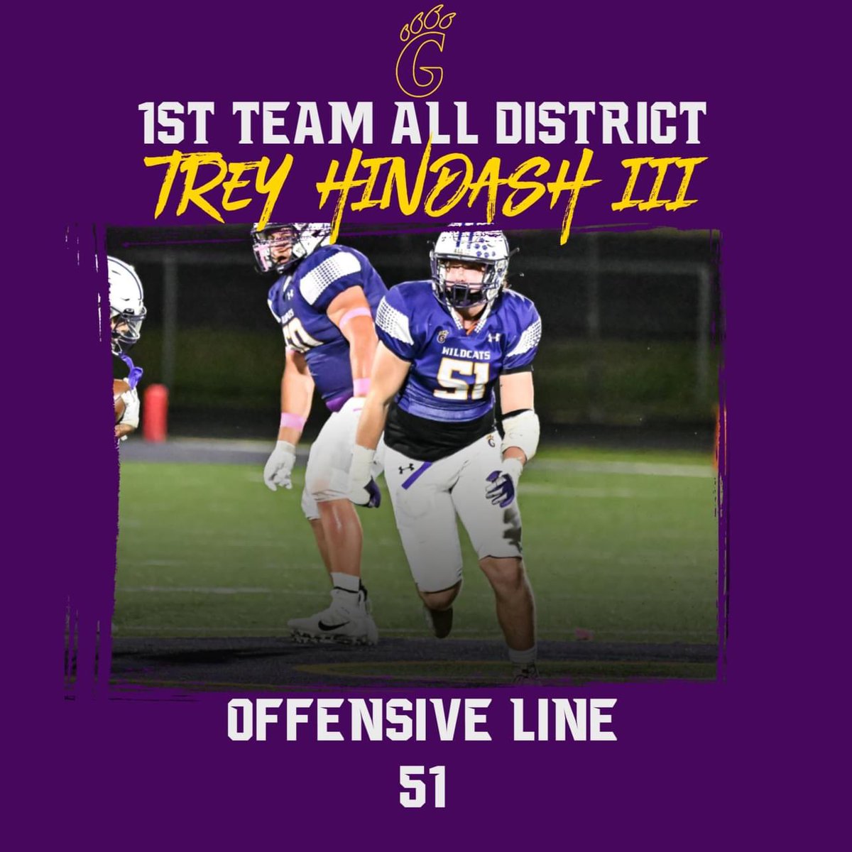 Big thanks to Coach Lowery and <a href="/gwildcatfball/">Godley Football</a> for nominating me 1st team all-district!  Also, thank you to the other coaches in district for the nomination as well.