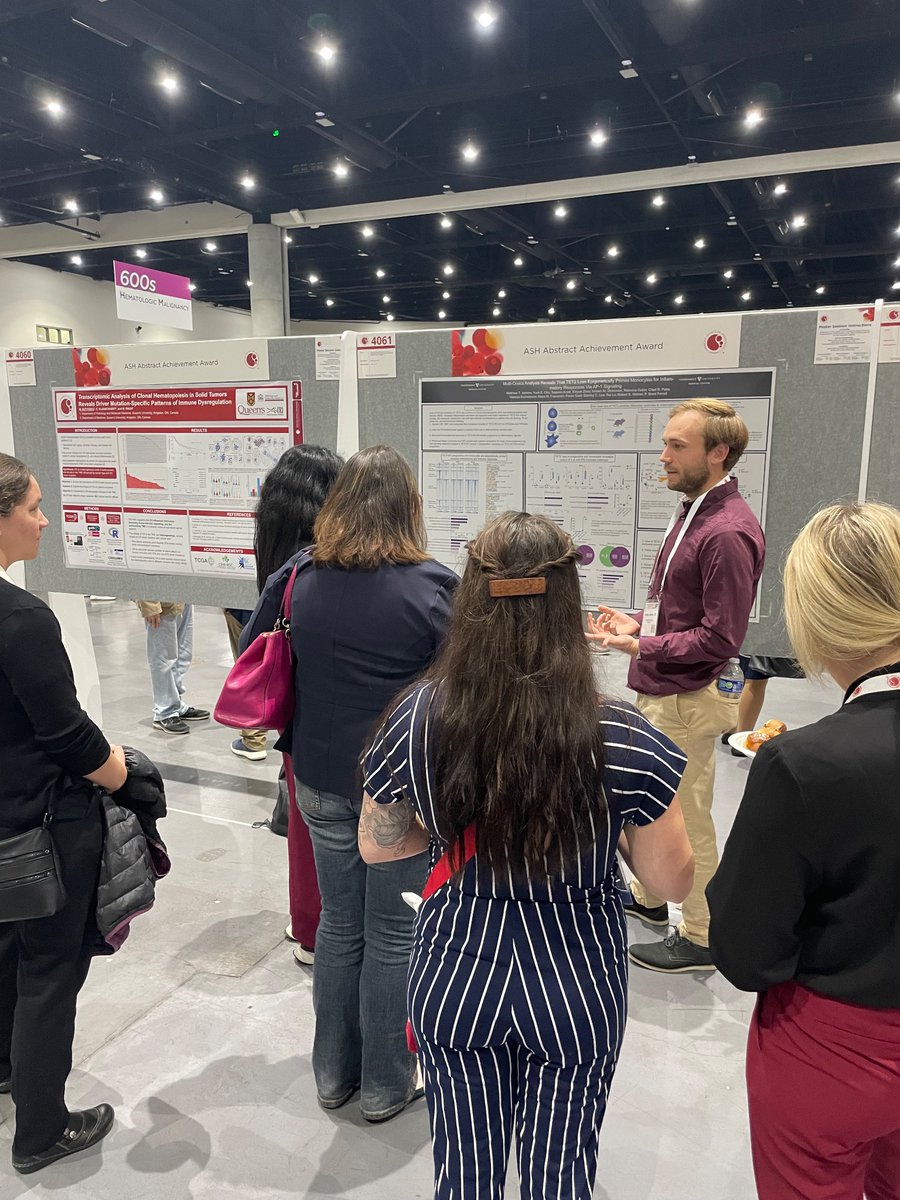 Matt Jenkins from @FerrellLabVUMC with the most popular poster describing his work on TET2 and monocyte inflammation in CH. #ASH23