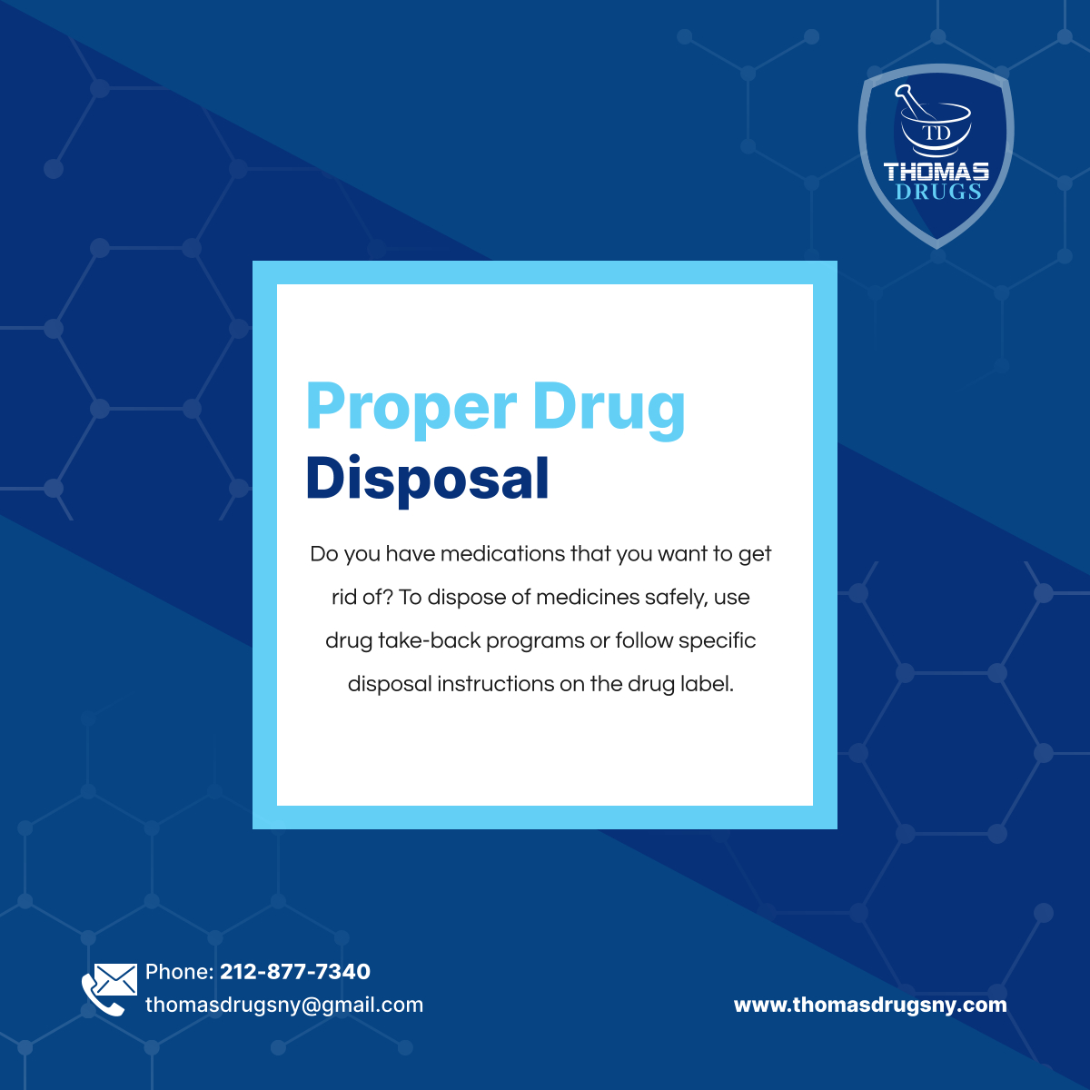 While flushing down medications is a common depiction of medicine disposal, there is a better way to throw away unwanted medicines. Consider following our expert tip below for a safer disposal.

#NewYorkNY #DrugDisposal #Pharmacy