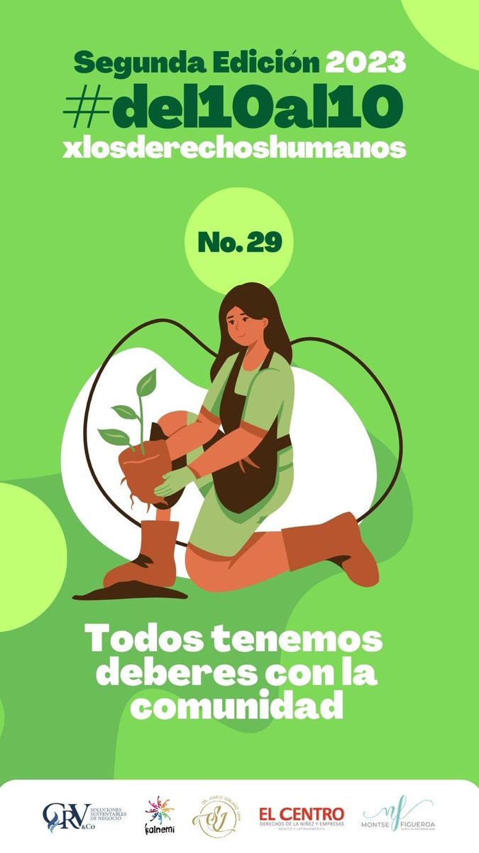 CentroDerechos's tweet photo. Del 07 al 10 de diciembre hicimos conciencia, compartimos y ejercimos los #DerechosHumanos
No.28 Derecho a un orden nacional e internacional
No.29 Deberes con la comunidad
No.30 Nada ni nadie puede suprimir estos derechos
Súmate al reto!
#Del10al10xlosDerechosHumanos https://t.co/W61sCOeC8K