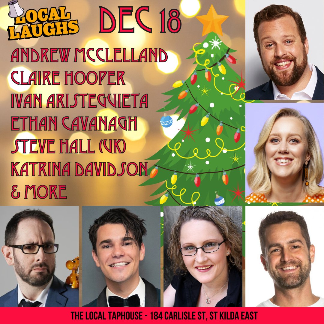 This coming Monday is our Christmas show! It's our last show for 2023 and tickets are selling FAST. Book now.

trybooking.com/BOCLQ

#christmascomedy #melbournecomedy #stkilda #mondayinmelbourne