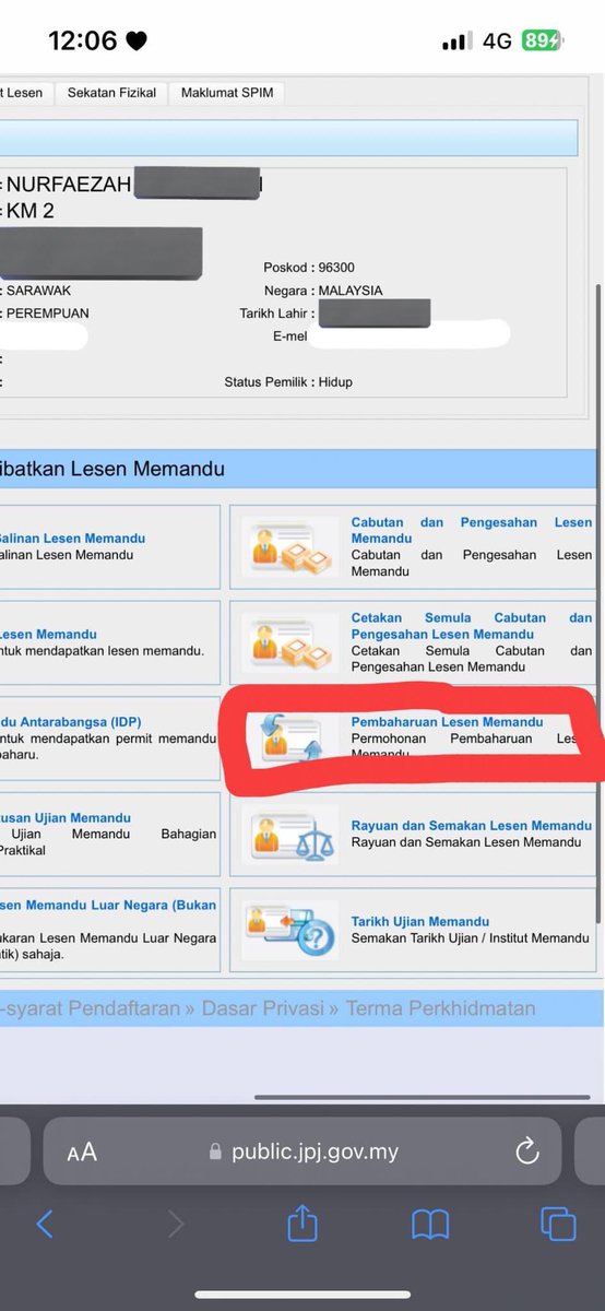 aliffshanusi's tweet photo. Renew secara atas talian sahaja.

Wajib install apps MYJPJ dulu.

1. Masuk je web;  .public.jpj.gov.my (buang . dulu depan public tu, X ni tak bagi letak link website JPJ)

2. Login pakai ic and password yang korang  dah register kt apps MYJPJ 

3. Pergi ke Lesen Memandu

4. Pergi ke Pembaharuan Lesen Memandu

5. Jenis Lesen pilih - Lesen Memandu Kompeten, tempoh tu korang pilih la untuk berapa tahun.

6. Pastu akan ada keluar jumlah berapa korang perlu bayar dan payment online macam biasa. 

Tidka wajib ke JPJ melainkan untuk tukar alamat dan gambar terkini.