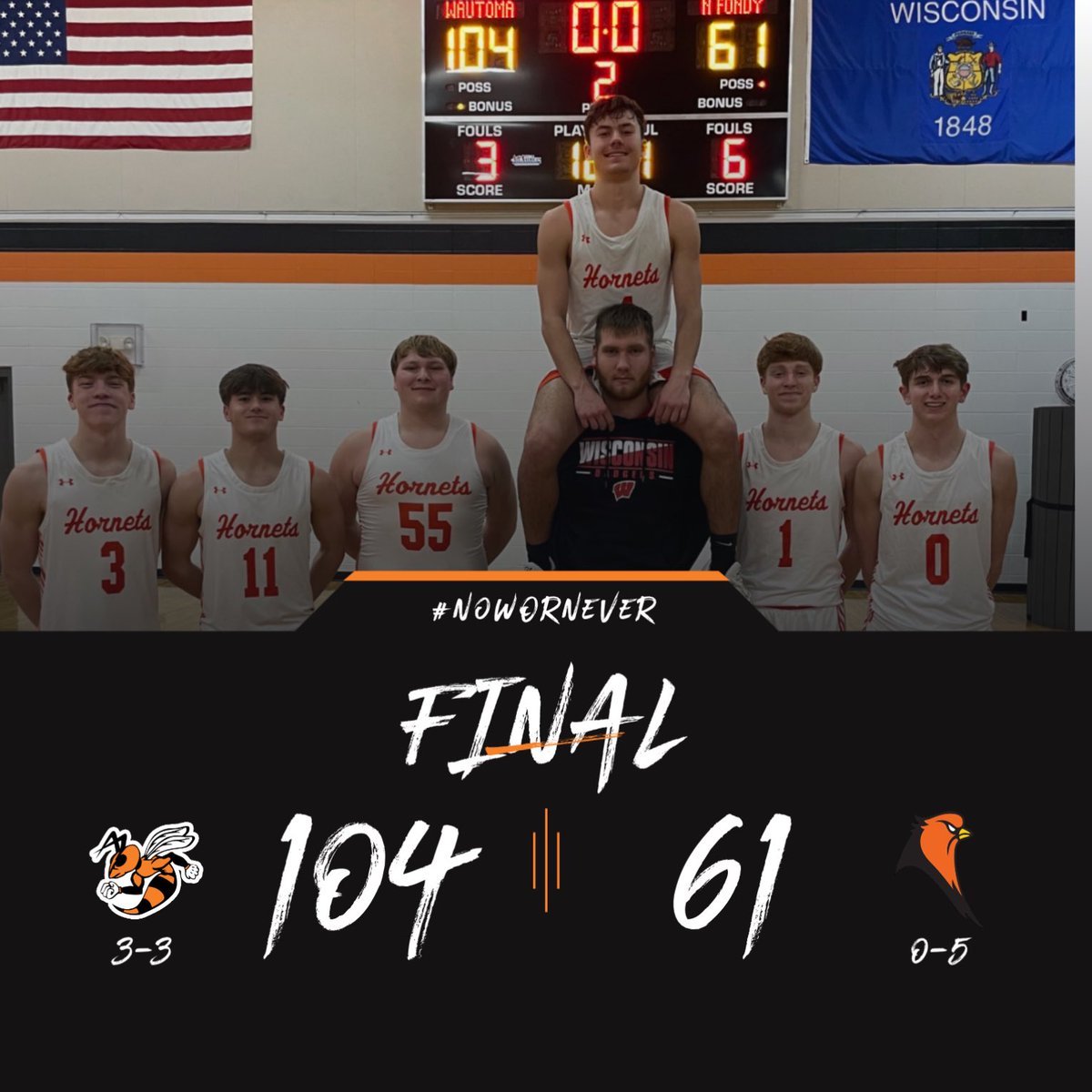 Wautoma Basketball (@wautomaboysbb) on Twitter photo HORNETS WIN‼️
School record in points and the single game scoring record in the same night!
<a href="/Joe_Ascher/">Joe Ascher</a>•School Record 45pts•19-28fgs•6-11 3’s•7rbs
<a href="/carsonjarmstron/">Carson Armstrong</a>•27pts•7rbs
<a href="/LoganDunn01/">Logan Dunn</a>•8pts•12rbs•10ast
<a href="/Landonkeller35/">Landon Keller</a>•10pts
<a href="/royston_skyler/">Skyler Royston</a>•9pts
<a href="/WisBBYearbook/">Mark Miller</a> HORNETS WIN‼️
School record in points and the single game scoring record in the same night!
<a href="/Joe_Ascher/">Joe Ascher</a>•School Record 45pts•19-28fgs•6-11 3’s•7rbs
<a href="/carsonjarmstron/">Carson Armstrong</a>•27pts•7rbs
<a href="/LoganDunn01/">Logan Dunn</a>•8pts•12rbs•10ast
<a href="/Landonkeller35/">Landon Keller</a>•10pts
<a href="/royston_skyler/">Skyler Royston</a>•9pts
<a href="/WisBBYearbook/">Mark Miller</a>
