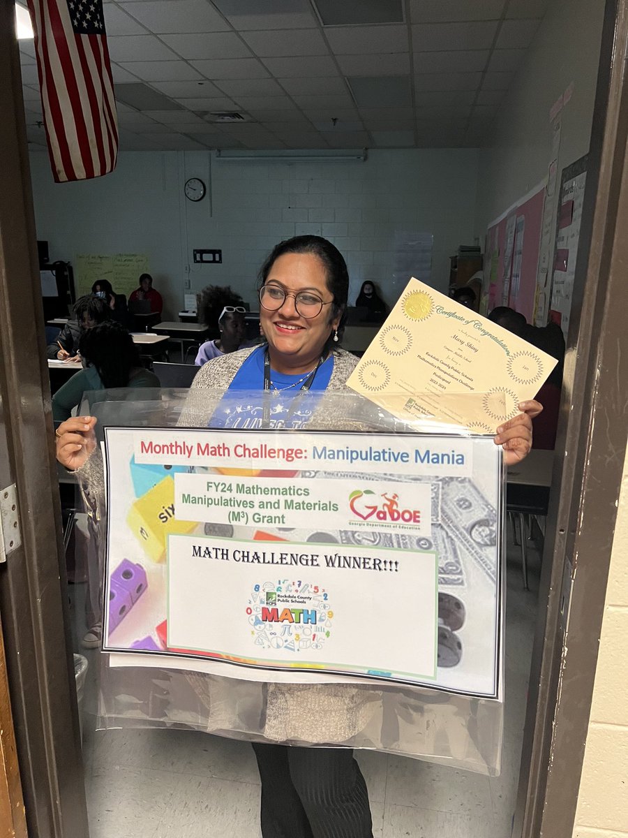 Shout out to Ms. T <a href="/PatriotsEMS/">GL Edwards MS</a> and Ms. Shiny <a href="/ConyersMiddle/">Conyers Middle</a> for participating in our Monthly Manipulative Challenge. They are making learning hands-on! <a href="/GaDOEMath/">GaDOEMath</a>