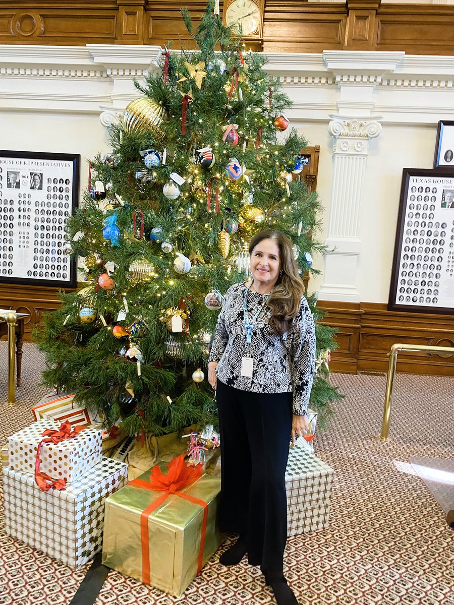 SanAntoGuera's tweet photo. Fabulous “All Hands On Deck” grinding day for #TeamTMF! I found our beautiful #HD116 Christmas Ornament decorated by staff and children from The San Antonio Children’s Shelter @Child_Shelter in HD116 — hanging high on top, facing the dais! Gotta Love It — ¡Feliz Navidad! #txlege https://t.co/aDdSpucgTg