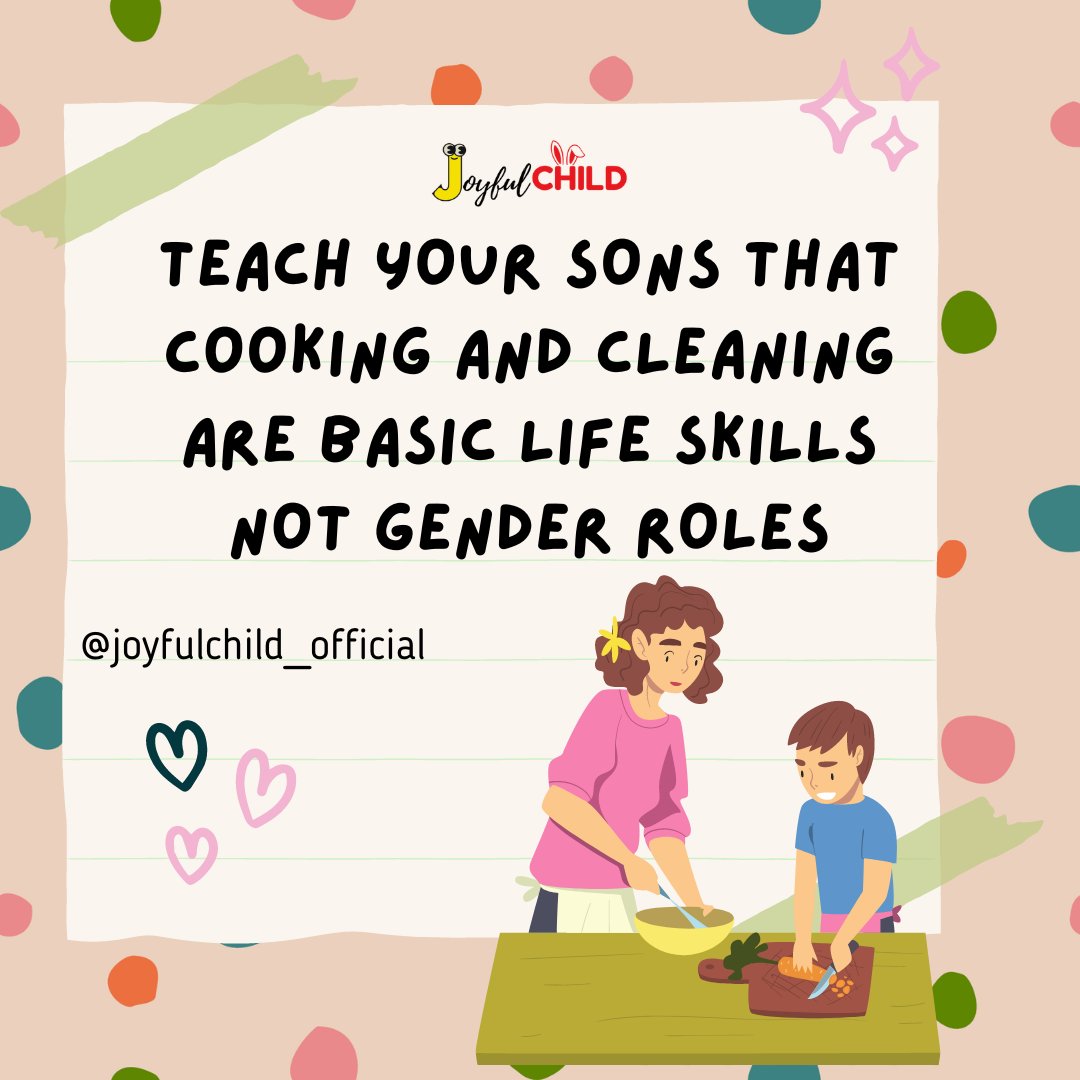 joyfulchild_in's tweet photo. Breaking gender stereotypes, one post at a time! 💪 Teach your sons that cooking and cleaning aren't just chores, they're essential life skills fostering independence. 🍳🧹 Let's redefine roles together! #LifeSkillsRevolution #BreakTheMold #EmpowerEveryGender #HomeMasters https://t.co/TOVbkRHrpi