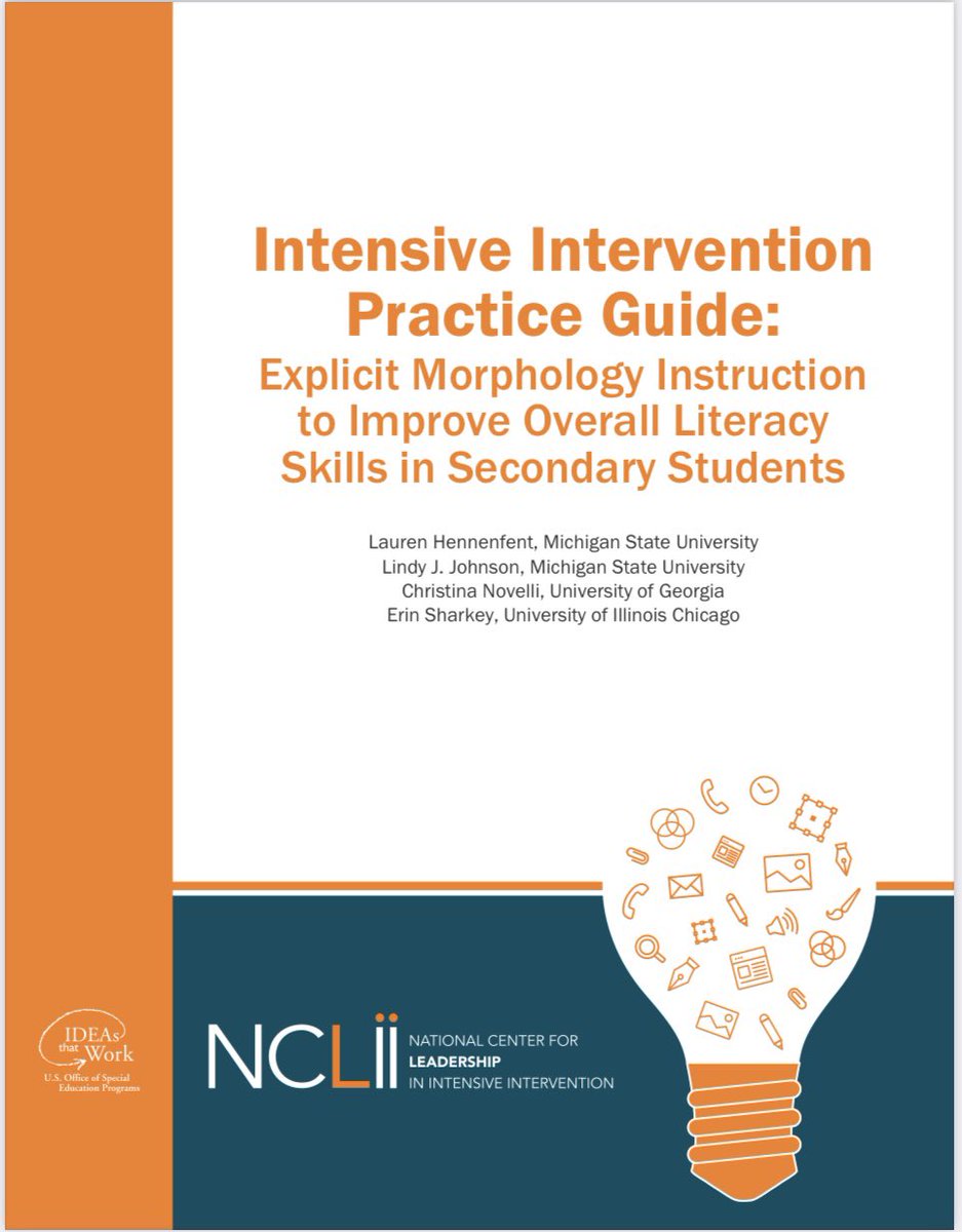 Free Explicit Morphology Instruction resource guide for students in Grades 9-12?! YES PLEASE! 🥳 Check out this Intensive Intervention Practice guide from @NCLIILearning: nclii.org/wp-content/upl…