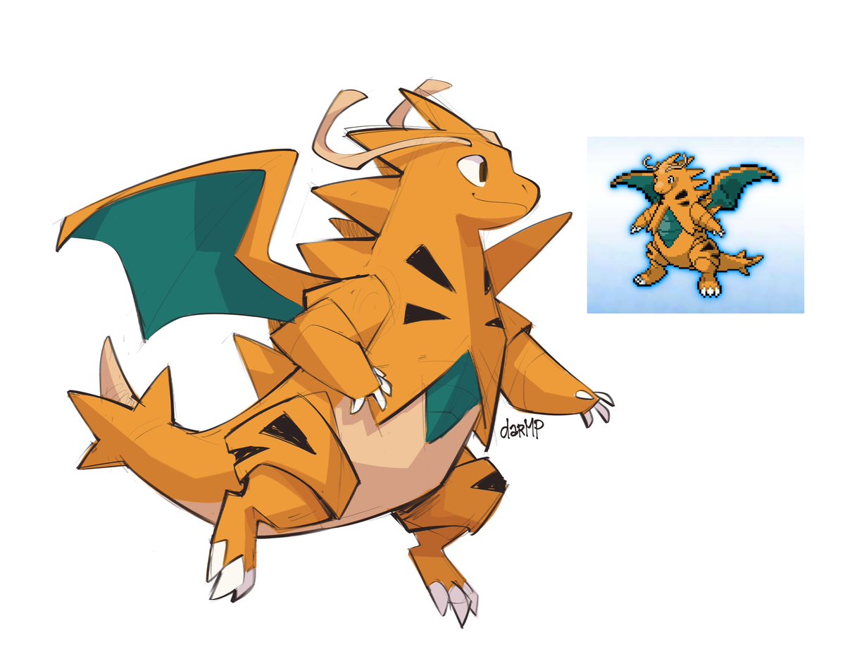 カイリュー 「dragonite + tyranitar 」|dar 🌺のイラスト