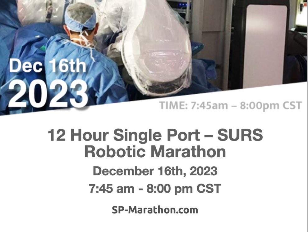 Excited for the #SPmarathon this Saturday with 12 hr streaming of state of the art surgical #SP videos from leaders in the field. Register at sp-marathon.com @Endo_Society @SocietySURS @drjkaouk @SimoneCrivella2