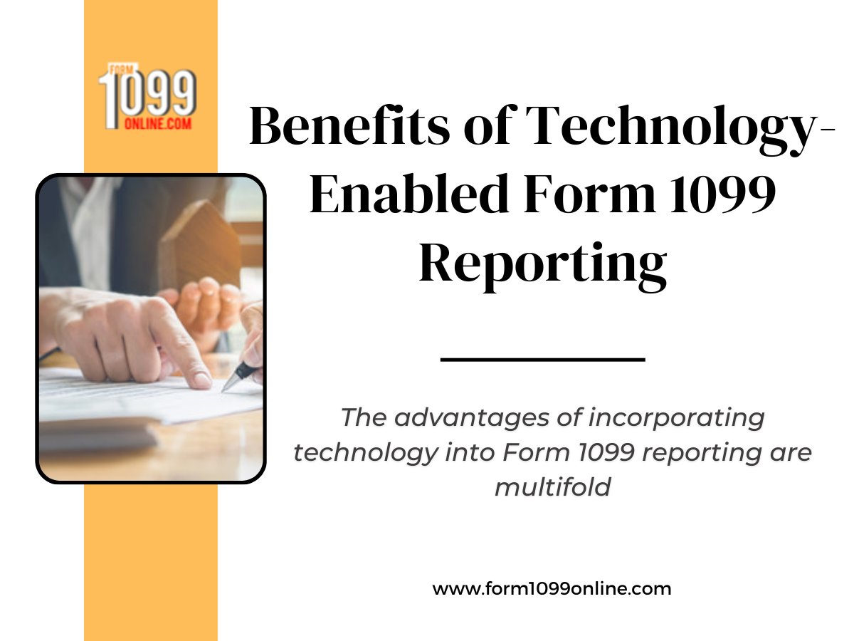 Benefits of Technology-Enabled Form 1099 Reporting

#1099Filing #TechnologyBenefits #AutomatedReporting #EfficiencyGains #Form1099Online #UserFriendlyPlatform #FOrm1099online #CompetitivePricing #StreamlinedProcesses #DigitalTransformation