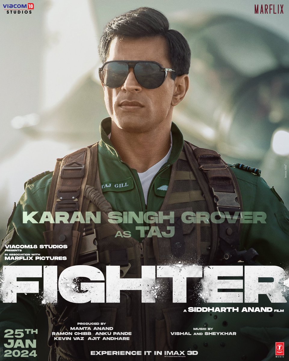 Squadron Leader Sartaj Gill
Call Sign: Taj
Designation: Squadron Pilot 
Unit: Air Dragons
Fighter Forever 🇮🇳

#FighterOn25thJan #Fighter #FighterMovie