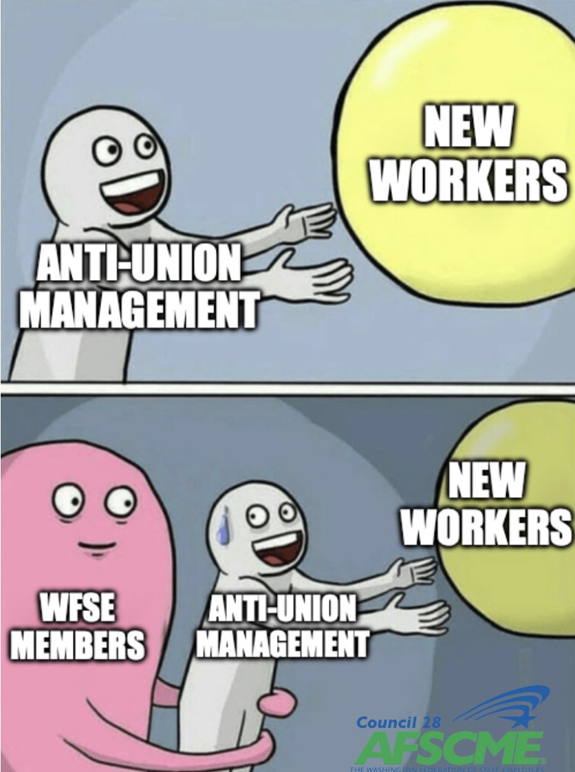 Not so fast!
New hires just have to talk to our members to see why the #UnionDifference improves our lives! #Solidarity #BetterPay #BetterHealthcare #AndMore!