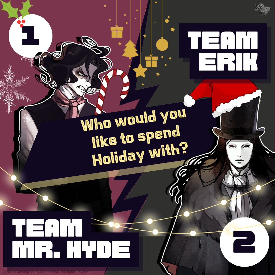 StoryMazM's tweet photo. 🎄Year-end 🆚 collaboration
Who would you like to spend Holiday with?
🎄연말정산 🆚 콜라보
누구와 크리스마스를 보내고 싶나요?
#TeamHyde #TeamErik #MazM #JekyllandHyde #thePhantomoftheOpera https://t.co/Cv6Phbswg6