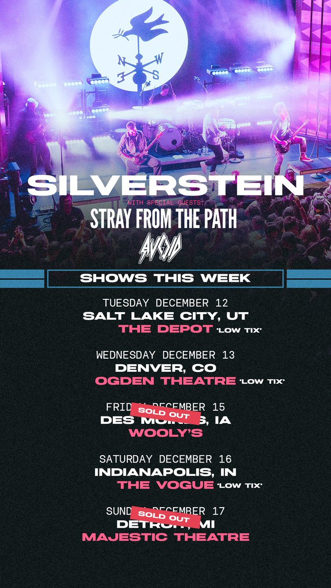 Final week of our 🦬 tour! Don’t miss these shows: vip.silversteinmusic.com 🤘😎🤘