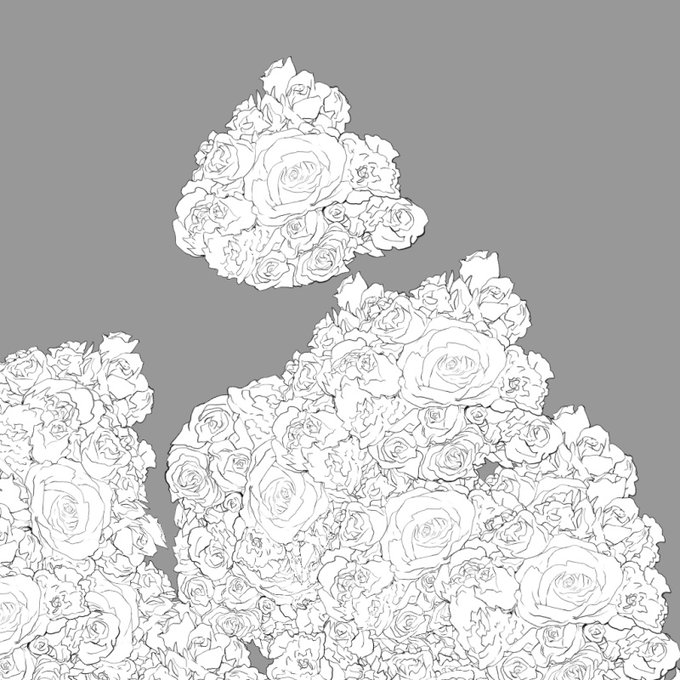 バラの花束とか…そうバラが敷き詰められてるところとかやりたくてササっとバラの花ブラシを作ったら
使用済みティッシュの山が簡単にできた❤ 