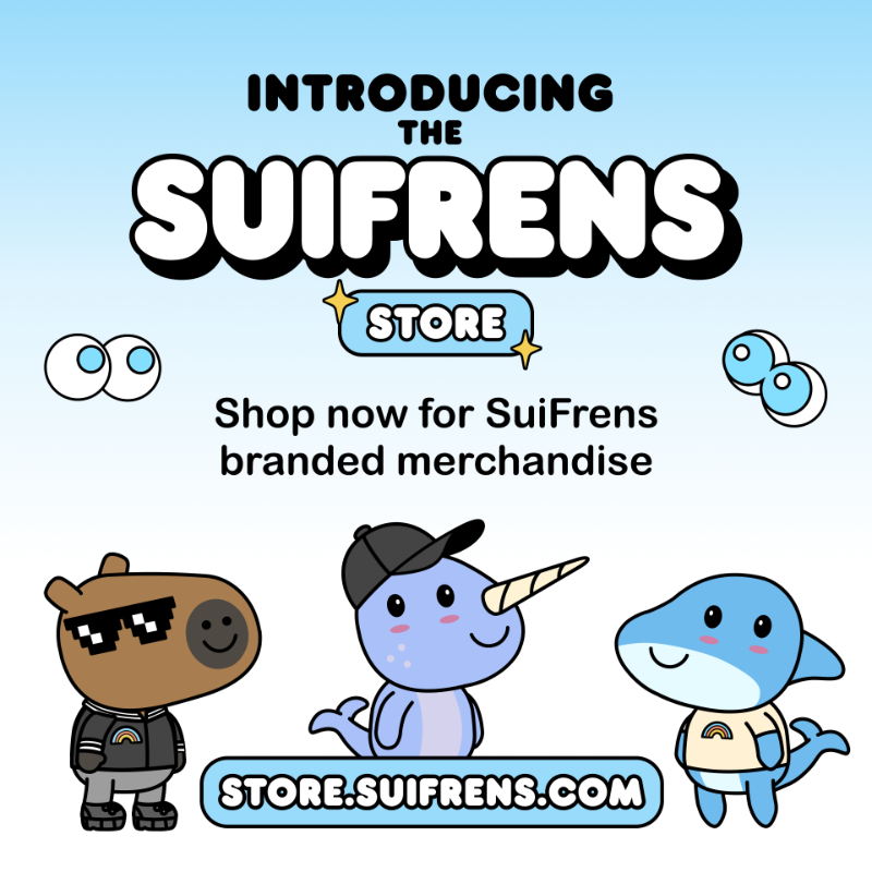 Mysten_Labs's tweet photo. 📣The SuiFrens store is now live!📣

Grab your limited edition SuiFrens apparel, from hats to t-shirts to a one-of-a-kind bomber jacket. 👀

SuiFrens holders get a 33% discount on everything!

Hurry—these items are only available for a limited time: ⬇️⬇️⬇️