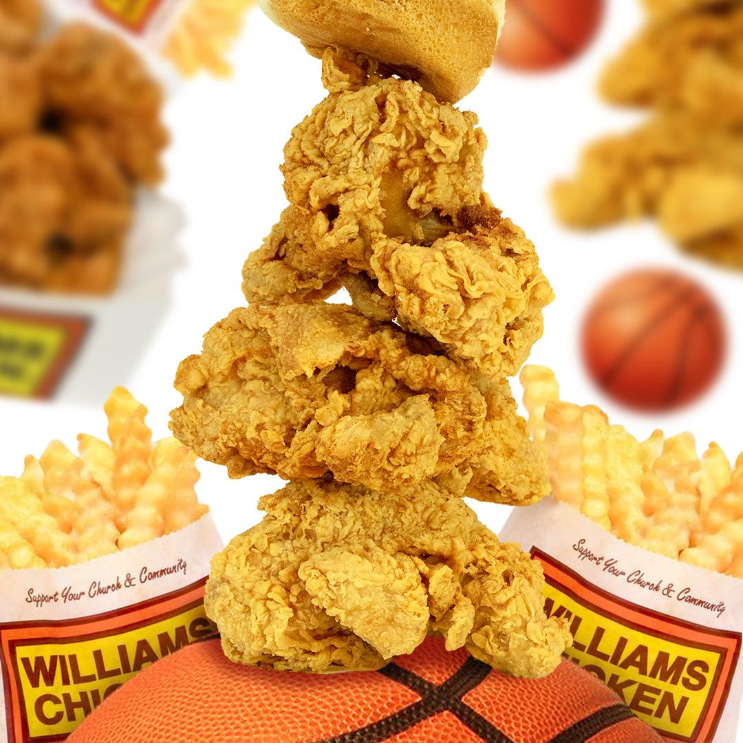 WilliamsChickn's tweet image. It's B-BALL TIME! Stack'em up! #stackemup #stackemhigh #stackem #williamschicken #fastfood #foodie #wedeliver #chicken #fastfoodrestaurant #ubereats #restaurant #doordash #grubhub #ItsBBallTime #nbabasketball #nba #ncaabasketball