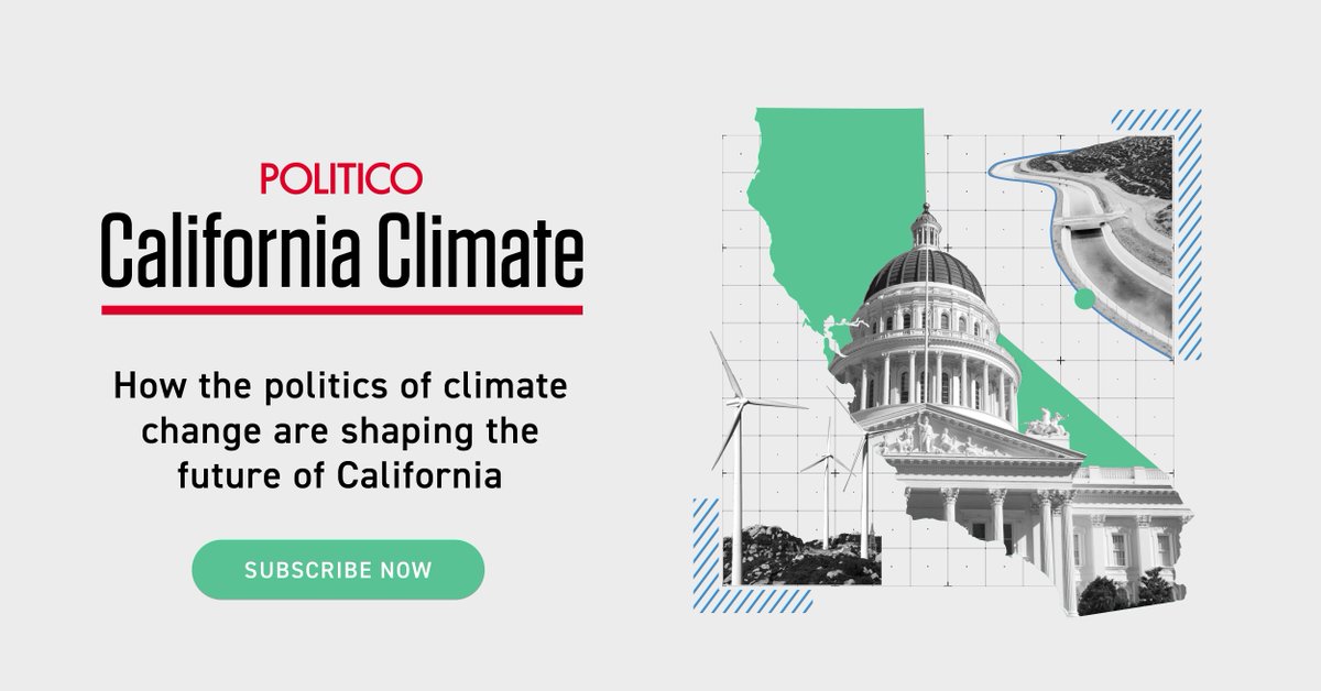 Subscribe to our California Climate newsletter, your essential source for understanding how climate change is transforming the state's political landscape and business ecosystem. politico.com/newsletters/ca…