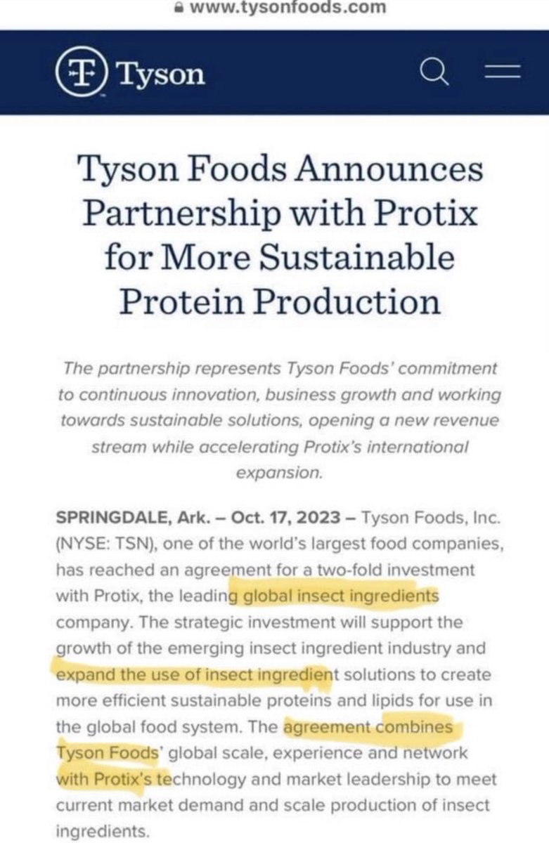 Tyson Foods wants insect protein to feed the world. Are you buying??