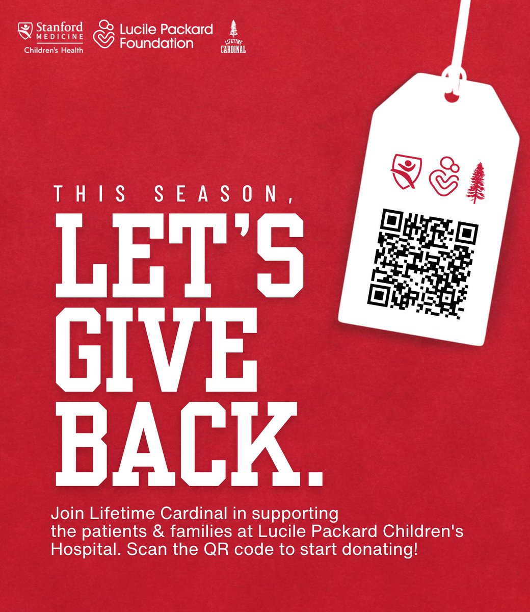 I'm giving back this December to the <a href="/LPFCH/">Lucile Packard Foundation</a>. All the money donated goes to help children and families at <a href="/StanfordChild/">Stanford Children's</a>. Here is the link to donate, please help a great cause!
<a href="/Lifetime_Card/">Lifetime Cardinal</a>