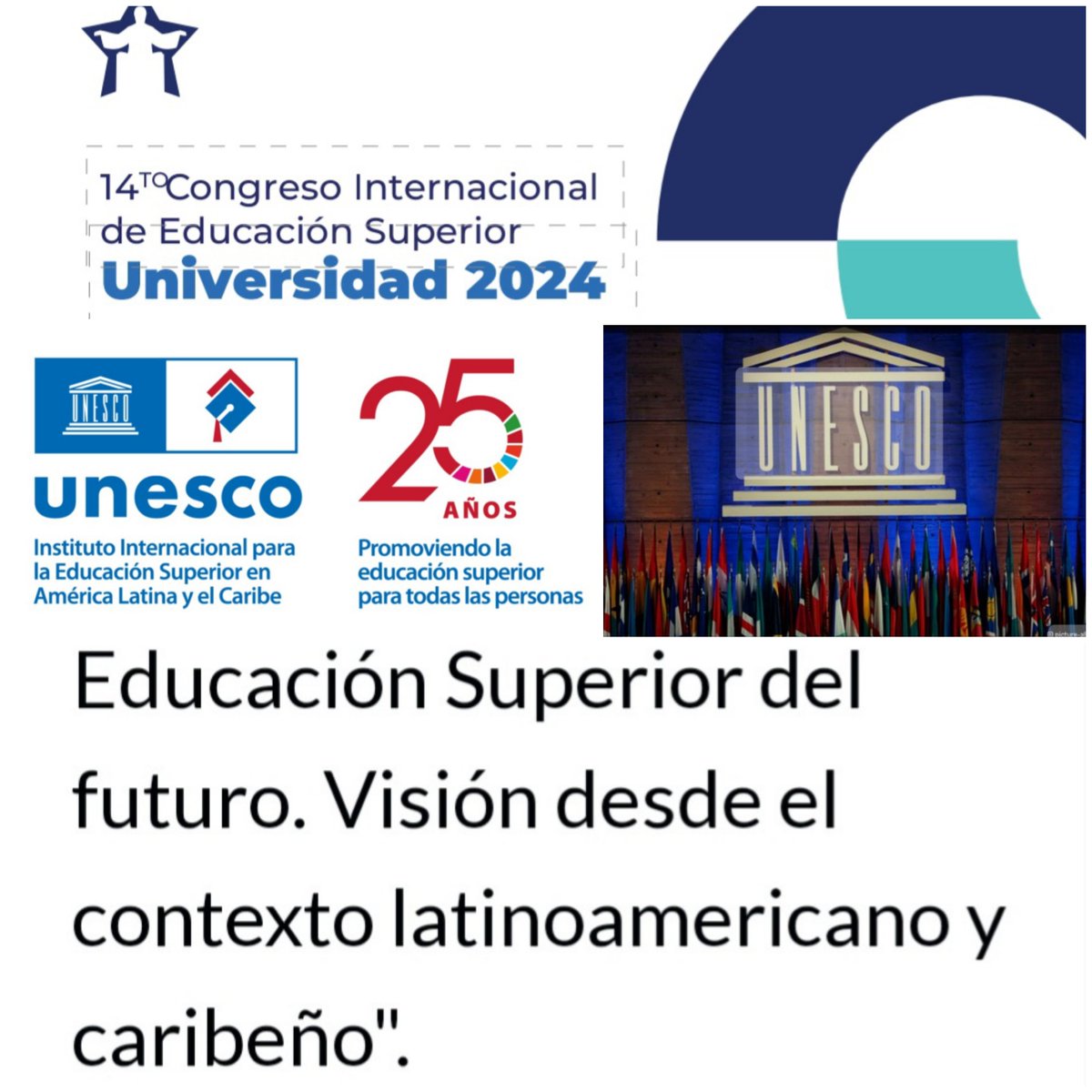 https://www.congresouniversidad #Congreso Universidad2024 La Habana, Feb. Foro 'Prospectivas de la UNESCO sobre la educación superior del futuro. Visión desde el contexto latinoamericano y caribeño' martes 6 @UDUALC @unesco_iesalc @AUGMoficial